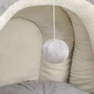 Котешко легло, 50x50x45 см, сиво и кремаво