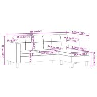 Триместен L-образен диван, изкуствена кожа, черен