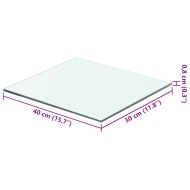 Плоча за рафт, прозрачно стъкло, 40 x 30 см