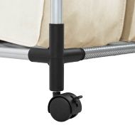 Кош за сортиране на пране с 3 торби, кремав, стомана