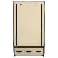 Гардероб, кремав, 87x49x159 см, текстил