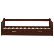 Рамка за легло разтегателен диван тъмнокафява бор 90x200 см