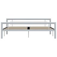 Рамка за легло, сиво и бяло, метал, 180x200 cм