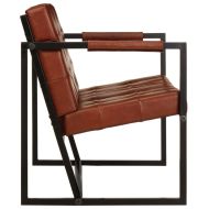 2-местно канапе, кафяво, естествена козя кожа