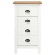 Сайдборд Hill бял 46x35x80 см борово дърво масив