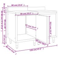 Търговска работна маса с шкаф 120x60x96 см неръждаема стомана