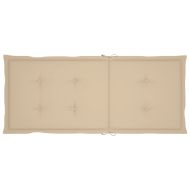 Градински столове, 2 бр, бежови възглавници, тиково дърво масив