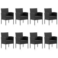 Градински трапезен комплект, 9 части, черен