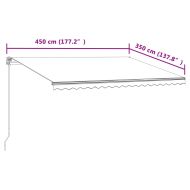 Автоматично прибиращ се сенник, 450x350 см, оранжево и кафяво