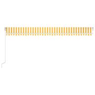 Ръчно прибиращ се сенник, 600x350 см, жълто и бяло