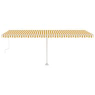 Автоматичен сенник LED и сензор за вятър 600x300 см жълто/бяло