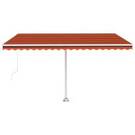 Свободностояща ръчно прибираща тента 450x350 см оранжево/кафяво