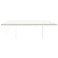 Автоматичен сенник, LED и сензор за вятър, 6x3 м, кремав