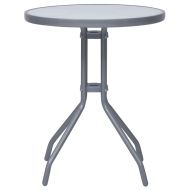 Градински бистро комплект 3 части алуминий и textilene сребрист