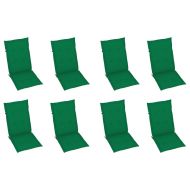 Накланящи градински столове с възглавници 8 бр тик масив