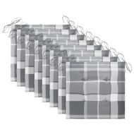 Сгъваеми градински столове, 8 бр, с възглавници, акация масив