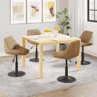 Въртящи се трапезни столове, 4 бр, кафяви, кадифе