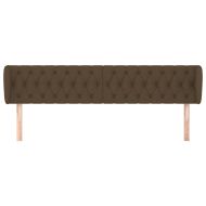 Горна табла за легло с уши, тъмнокафява, 203x23x78/88 см, плат