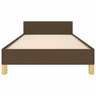 Рамка за легло без матрак, тъмнокафява, 100x200 см, плат