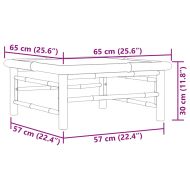 Градинска маса, 65x65x30 см, бамбук