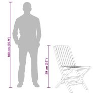 Сгъваеми градински столове, 4 бр, 47x47x89 см, тик масив