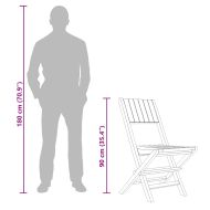 Сгъваеми градински столове, 4 бр, 47x61x90 см, тик масив