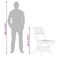 Сгъваеми градински столове, 6 бр, 47x61x90 см, тик масив