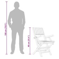 Сгъваеми градински столове, 4 бр, 55x61x90 см, тик масив