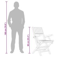 Сгъваеми градински столове, 8 бр, 55x61x90 см, тик масив