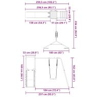 Комбинирано детско съоръжение за игра на открито, бор масив