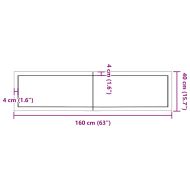 Плот за баня тъмнокафяв 160x40x(2-4)см обработено масивно дърво