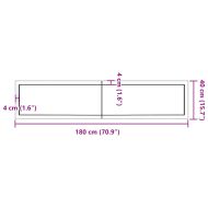 Плот за баня тъмнокафяв 180x40x(2-6)см обработено масивно дърво
