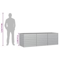 Повдигната градинска леха, 240x80x77 см, стомана, сребриста