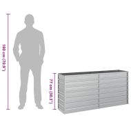 Повдигната градинска леха, 160x40x77 см, стомана, сребриста