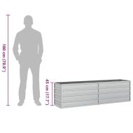 Повдигната градинска леха, 160x40x45 см, стомана, сребриста