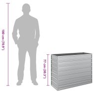 Повдигната градинска леха, 100x40x77 см, стомана, сребриста