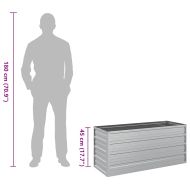 Повдигната градинска леха, 100x40x45 см, стомана, сребриста