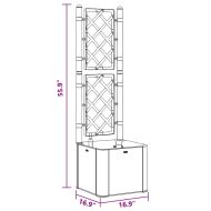 Градинска повдигната леха с решетка, самополивна, сива