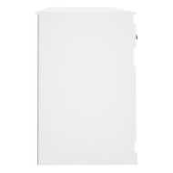 Бюро с шкаф, бял, инженерно дърво