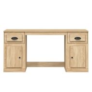 Бюро със страничен шкаф, дъб сонома, инженерно дърво