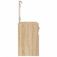 Тоалетка с LED, дъб сонома, 130x50x132,5 см