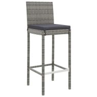 Градински бар комплект с възглавници 9 части сив полиратан