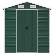 Градинска барака зелена 191x385x198 см поцинкована стомана