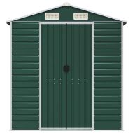 Градинска барака зелена 191x810x198 см поцинкована стомана