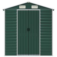 Градинска барака зелена 191x895x198 см поцинкована стомана