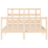 Рамка за легло с табла Small Double масивна дървесина