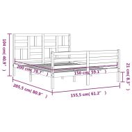Рамка за легло с табла King Size масивно дърво