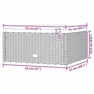 Градинска табуретка за крака с възглавница, черна, полиратан