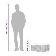 Градинска табуретка за крака с възглавница, черна, полиратан