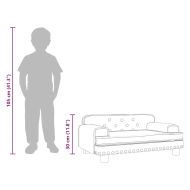 Детски диван, Тъмносив, 70x45x30 см, кадифе